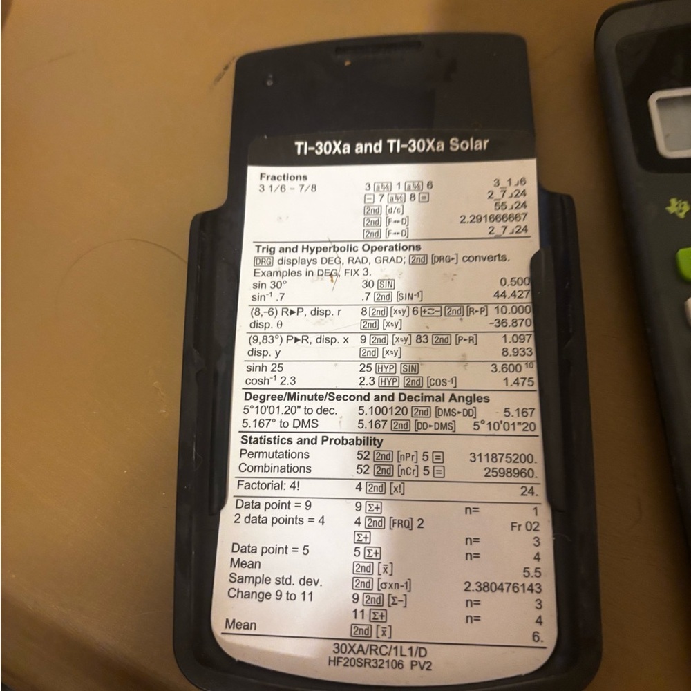 Texas Instruments TI-30Xa Calculator - Black and Green - Picture 7 of 7